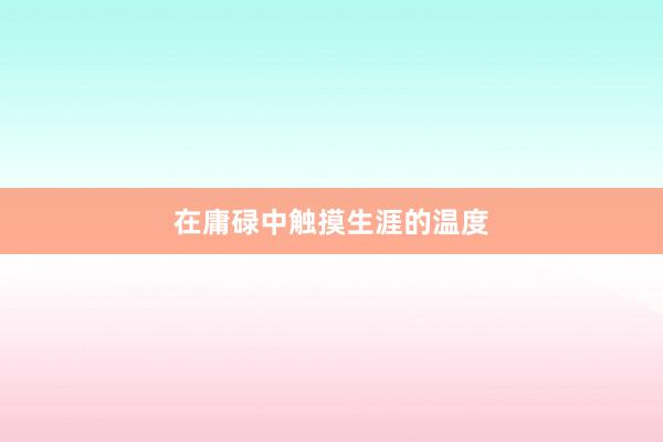 在庸碌中触摸生涯的温度