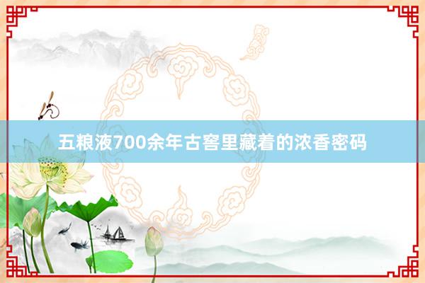 五粮液700余年古窖里藏着的浓香密码